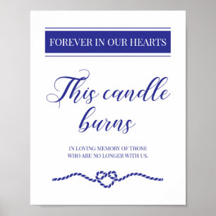Deze Kaars Brandt Blauw Scheepvaart Trouwherdenkin Poster
