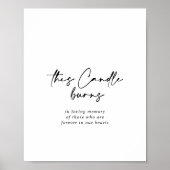 Deze Kaars Brandt Calligrafie Modern Elegant Bord Poster (Voorkant)