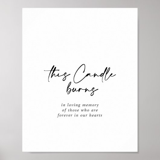 Deze Kaars Brandt Calligraphy Modern Elegant Bord Poster (Voorkant)