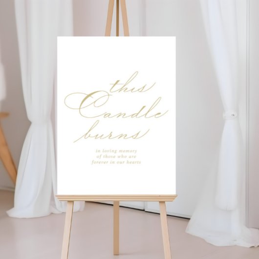 Deze Kaars Brandt Elegante Calligrafie Gouden Bord Poster