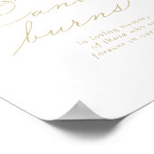 Deze Kaars Brandt Elegante Calligrafie Gouden Bord Poster (Hoek)
