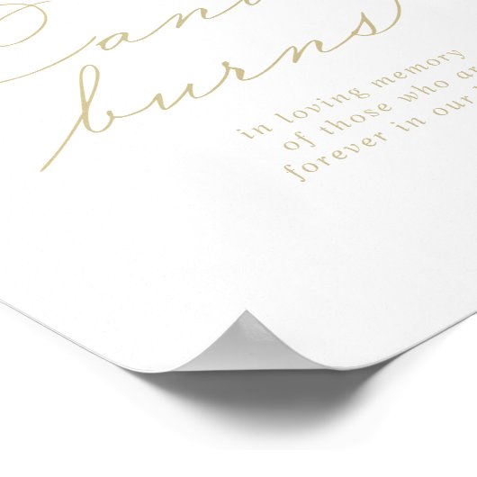 Deze Kaars Brandt Elegante Calligrafie Gouden Bord Poster (Hoek)
