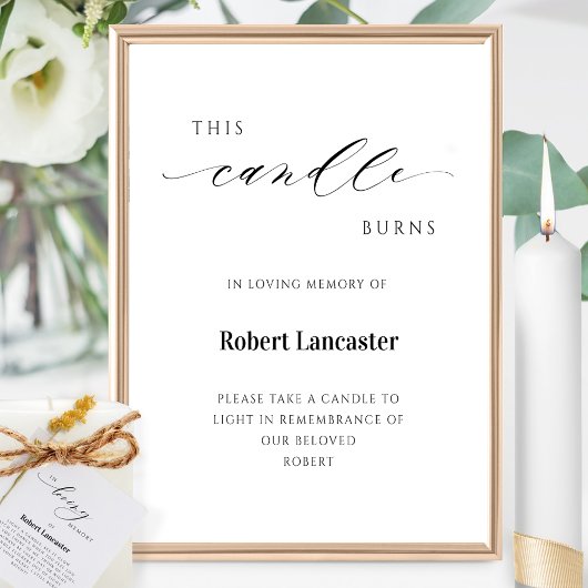 Deze kaars brandt, gedenkteken, begrafenis gunst t poster