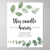 Deze Kaars Brandt Groen Delight Eucalyptus Bord Poster (Voorkant)