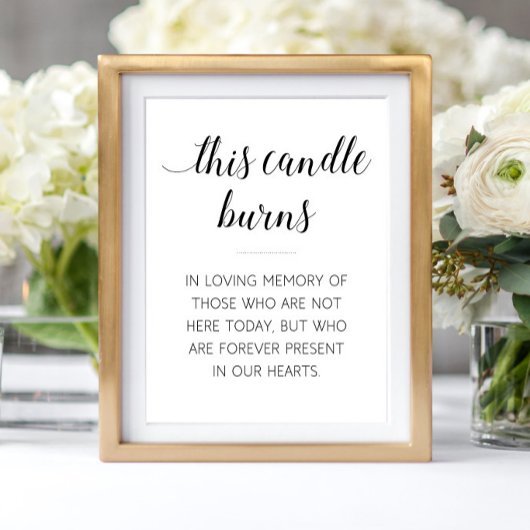 Deze Kaars Brandt Herdenkings Huwelijk Poster
