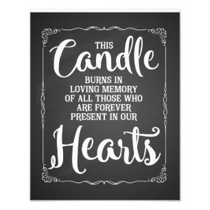 Deze kaars brandt in de herinnering van een gelief foto afdruk