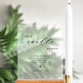 Deze kaars brandt, in herinnering bruiloft Frosted Acryl Bord