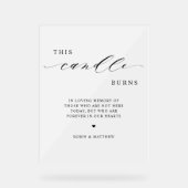 Deze kaars brandt, in herinnering bruiloft Frosted Acryl Bord (Voorkant)