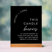 Deze kaars brandt in het geheugen Zwarte bruiloft Acryl Bord (Neutraal)