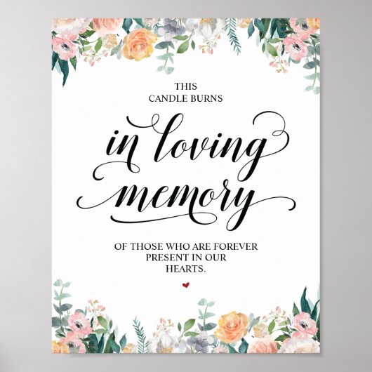 Deze kaars brandt in het liefdevolle geheugen Memo Poster (Voorkant)