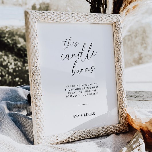 Deze kaars brandt in het liefdevolle huwelijksbord poster