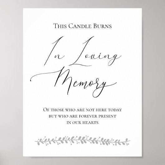 Deze kaars brandt in het liefdevolle huwelijksbord poster (Voorkant)