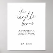 Deze kaars brandt in het liefdevolle huwelijksbord poster (Voorkant)
