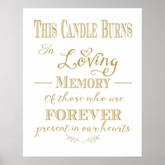 Deze Kaars Brandt In Liefdevolle Herinnering Print (Voorkant)