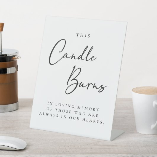 Deze kaars brandt in liefdevolle herinnering reclamebord met voetstuk (Insitu)