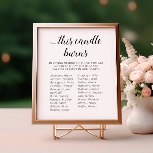 Deze kaars brandt schoolklas reünie-herdenking poster