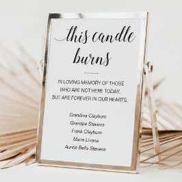 Deze Kaars Brandt Ter Herinnering Namen Trouwen Poster