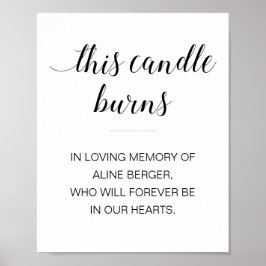 Deze Kaars Brandt Ter Nagedachtenis Funeral Poster