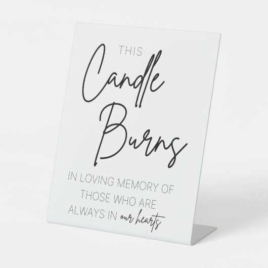 Deze kaars brandt voetstuk reclamebord met voetstuk (Voorkant)