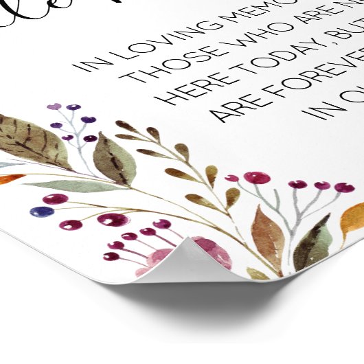 Deze kaars brandt Waterverf trouwmonument Poster (Hoek)