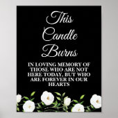 Deze kaars brandt witte bloemen monument poster (Voorkant)
