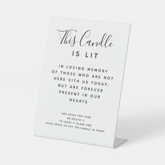Deze kaars is een aangepaste huwelijksgedenklijst reclamebord met voetstuk (Voorkant)