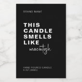 Deze Kaars Ruikt Naar - Nieuw Modern Etiketontwerp Voedselcontainer Etiket (Enkel label)