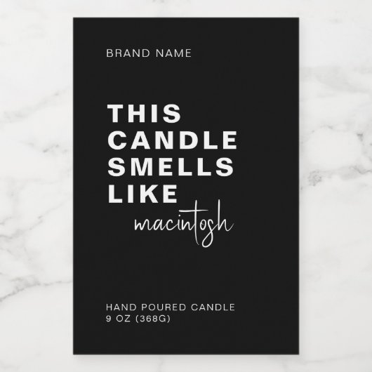 Deze Kaars Ruikt Naar - Nieuw Modern Etiketontwerp Voedselcontainer Etiket (Enkel label)