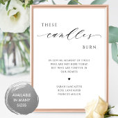 Deze kaarsen branden, in het teken van het gedenkh poster