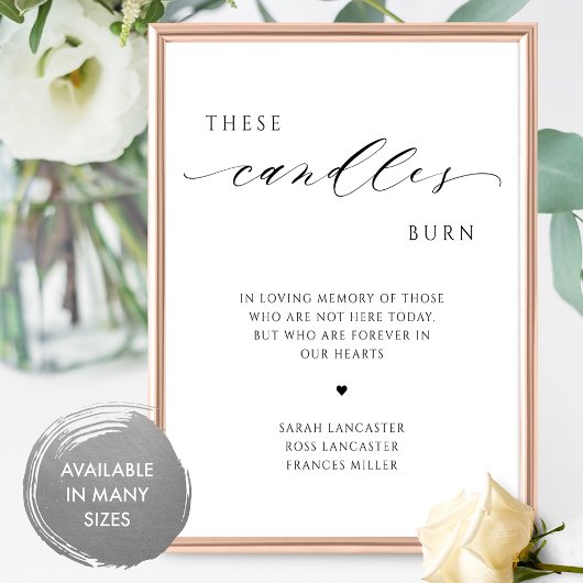 Deze kaarsen branden, in het teken van het gedenkh poster