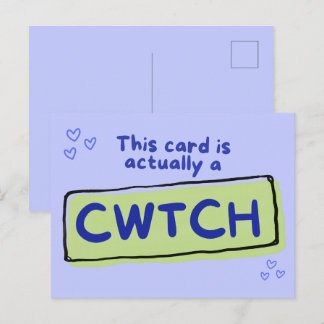 Deze kaart is eigenlijk een cwtch (knuffels sturen