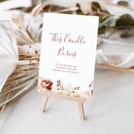 Deze kalligrafie sierlijke bloemenkaars brandt tek poster