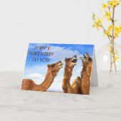 DEZE KAMEEL ZINGT "GELUKKIGE VERJAARDAG! VIER JE! KAART (Gele Bloem)