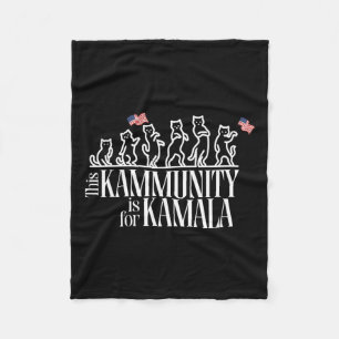 Deze Kamunity is voor Kamala Patriotic Cats Americ Fleece Deken