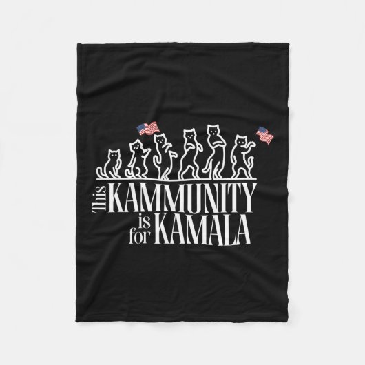 Deze Kamunity is voor Kamala Patriotic Cats Americ Fleece Deken (Voorkant)