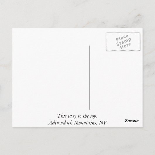 Deze kant naar de top. briefkaart (Achterkant)