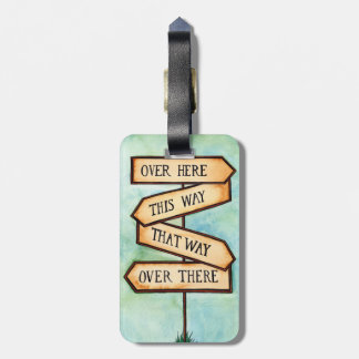 Deze kant op, die way Street Sign Bagagelabel