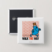 Deze kant op lopen vierkante button 5,1 cm (Voorkant /achterkant)