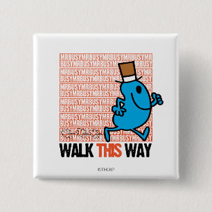 Deze kant op lopen vierkante button 5,1 cm
