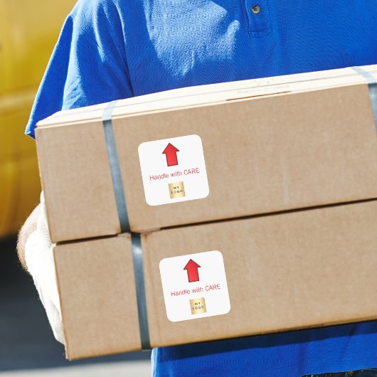 Deze kant op rode pijl business logo vierkante sticker