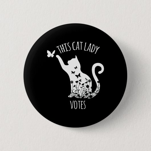 Deze kat dame stemt dames is stemmen kamala ronde button 5,7 cm (Voorkant)