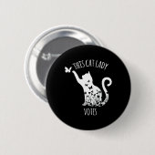 Deze kat dame stemt dames is stemmen kamala ronde button 5,7 cm (Voorkant /achterkant)