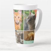 Deze Kat Moeder Is Van Custom Foto Collage Latte Mok (Rechterhoek)