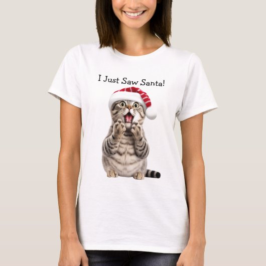 Deze kat staat op de Naughty List Cat T-shirt (Voorkant)