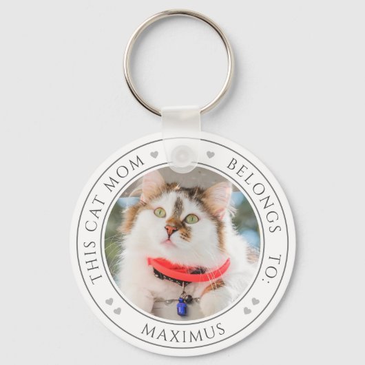 Deze kattenmoeder behoort tot 2 aangepaste Kat fot Sleutelhanger (Voorkant)