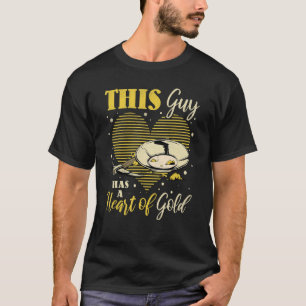 Deze kerel heeft een hart van de gouden, gouden to t-shirt