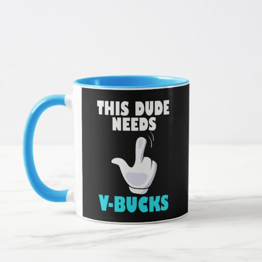 Deze kerel heeft V-Bucks Funny Gamer VBucks nodig Mok (Links)