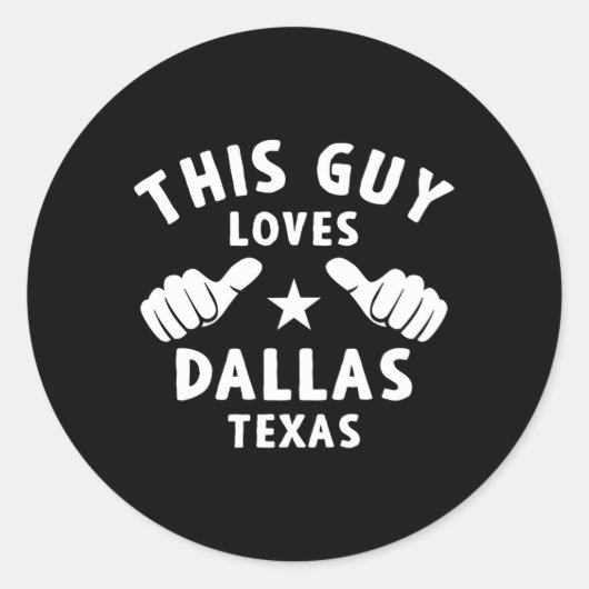 Deze kerel houdt van Dallas Texas voor Trotse Dall Ronde Sticker (Voorkant)