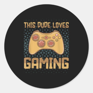 Deze kerel houdt van gokken grappige gamer Quote v Ronde Sticker