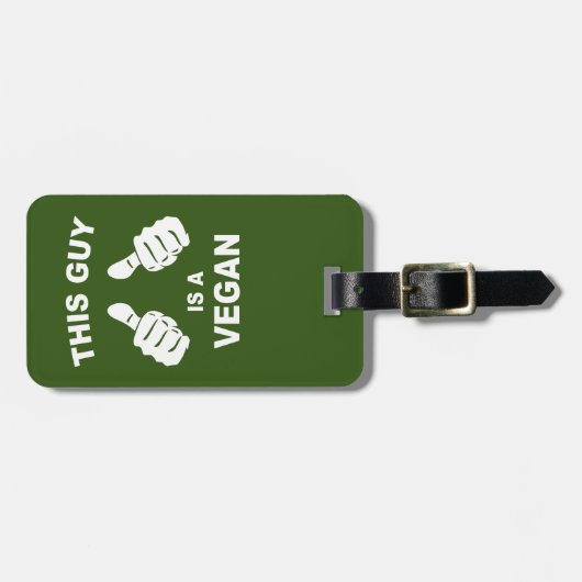 Deze kerel is een Vegan Bagagelabel (Voorkant horizontaal)